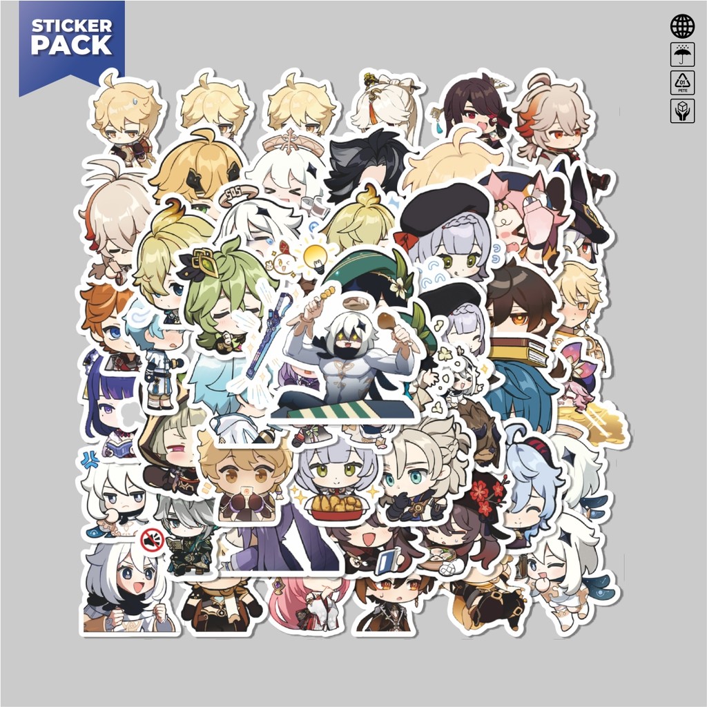 

[100PCS]Stiker Pack Stiker Anime Genshin Impact Versi 6 Aesthetic Vinyl Anti Air Dekorasi Sticker Laptop Buku Journal Koper Helm Casing HP Gitar Helm Skateboard