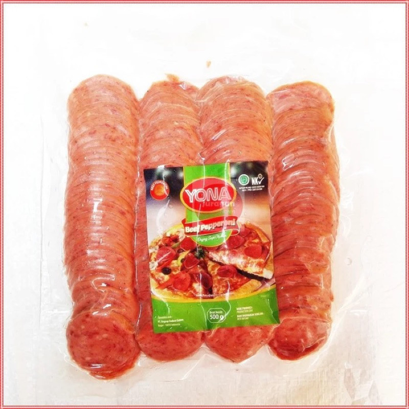 

Yona Beef Pepperoni 500gr Berkualitas Tinggi Frozen