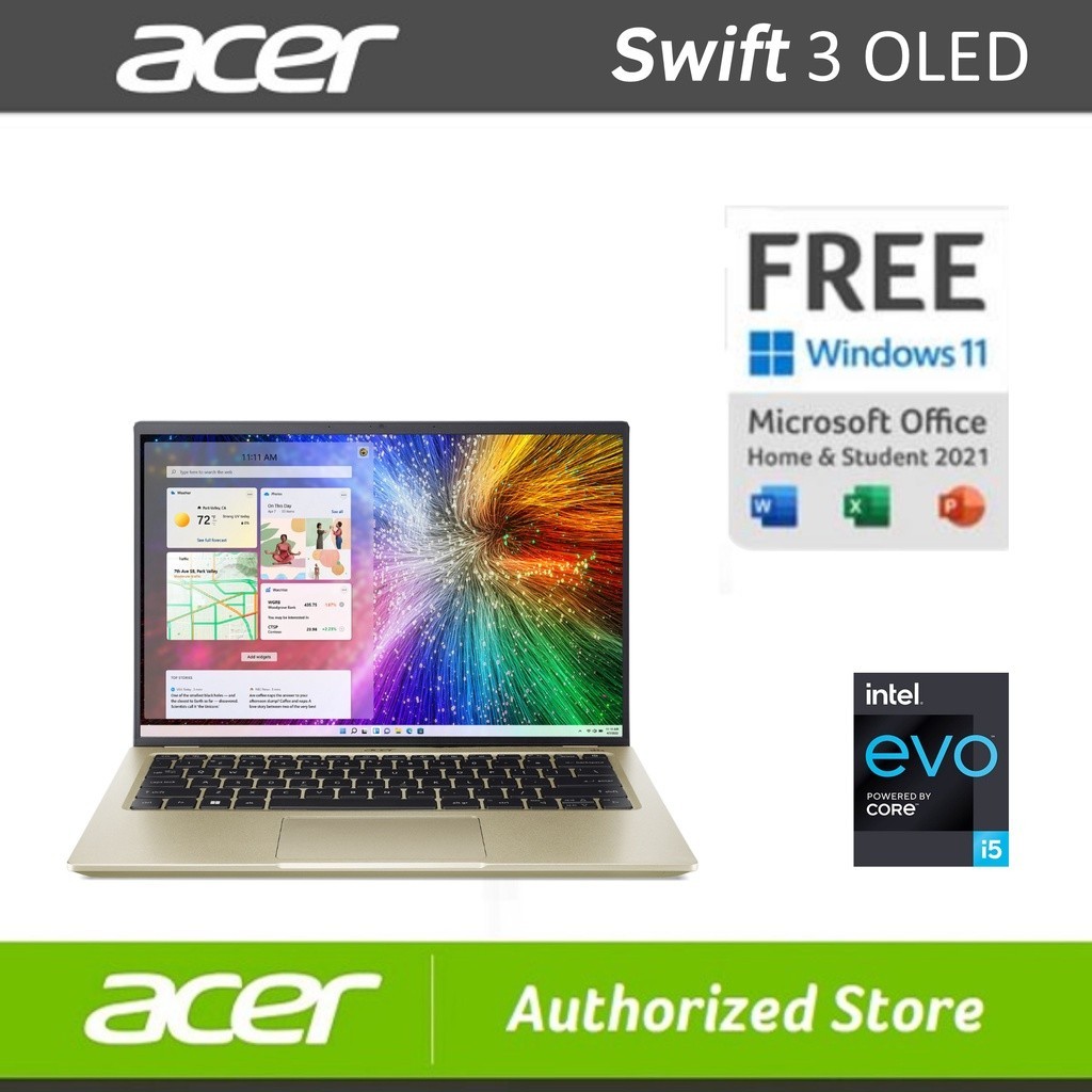 ACER Swift 3 OLED SF314-71 - i5-12500H RAM 16G SSD 512G 14" 2.8K OLED 90Hz Iris XE W11 OHS