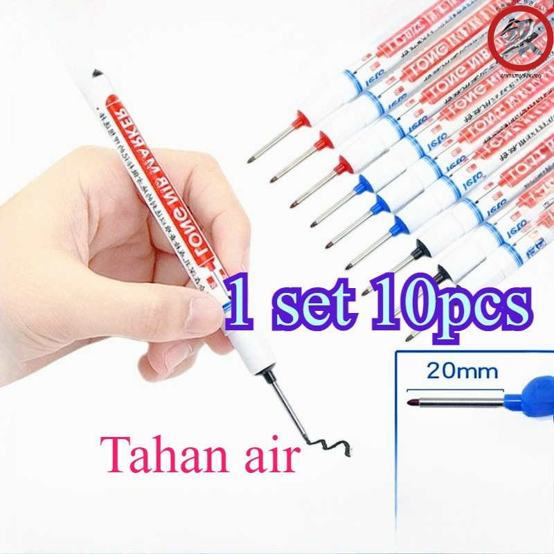 

[READY] 10pcs Spidol Marker Long Head - Untuk Menandai Besi/Kayu, Anti Luntur & Awet