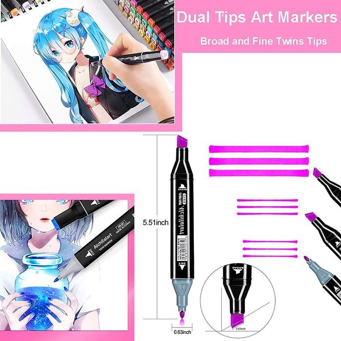 

Promo [READY] MAYY 2 in 1 Spidol dan Stabilo Touch Isi 24/26/38/60/80/120/168 Warna Dual Side Fine Art Brush Pen Sketsa - 60 warna Terlaris