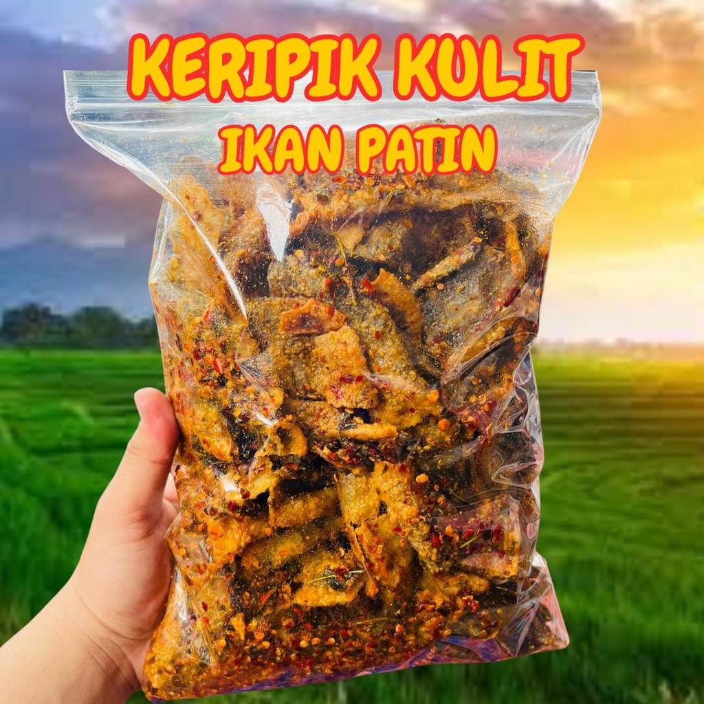 

KERUPUK KULIT IKAN PATIN RENYAH RASA PEDAS DAUN JERUK DAN ORIGINAL 800 GRAM Food Snack Skin Keripik Patin