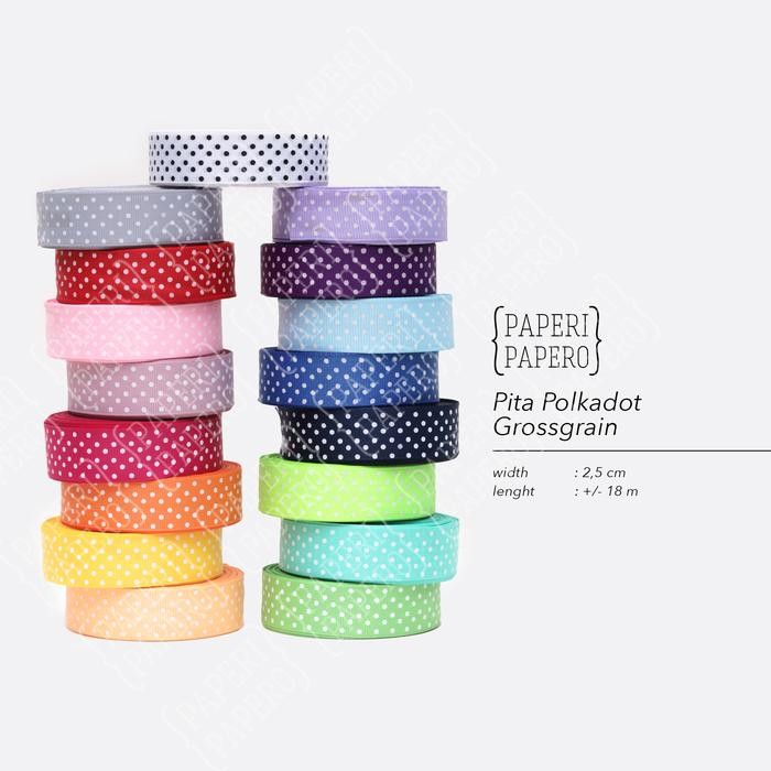 

MHT - Pita Polkadot Grossgrain 1 Inch 2.5 Cm - Ribbon - Peach terbaru