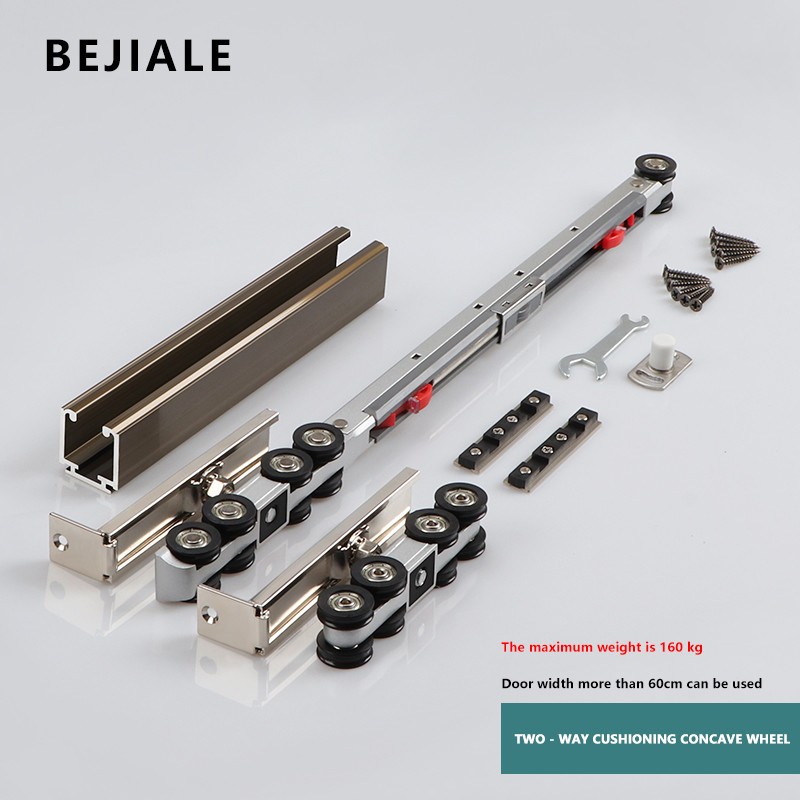 Kitchen Push-Pull Sliding Door Hanging Sliding Track Two-Way Buffer Door Wooden Door Sliding Pulley 