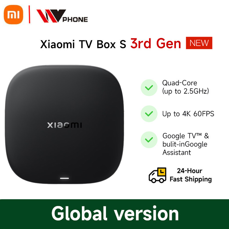 Global Version Xiaomi TV Box S 3rd Gen 4K Ultra HD 2G 32G WiFi BT5.2 Google TV Cast Netflix Smart TV