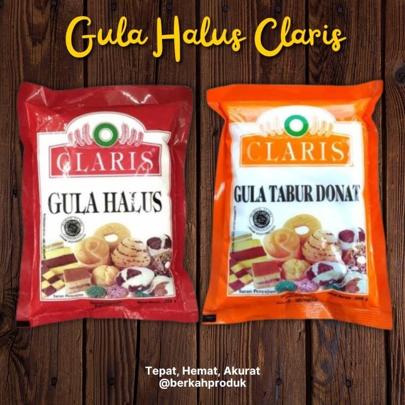 

Tepung Gula Halus & Gula Donat 250 Gram Claris Merah / Claris Orange