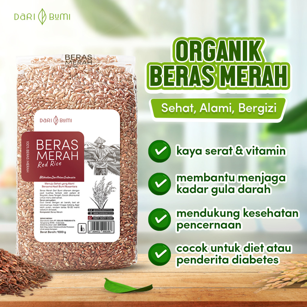 

Beras Merah Organik 1 Kg Premium Pure Dari Bumi