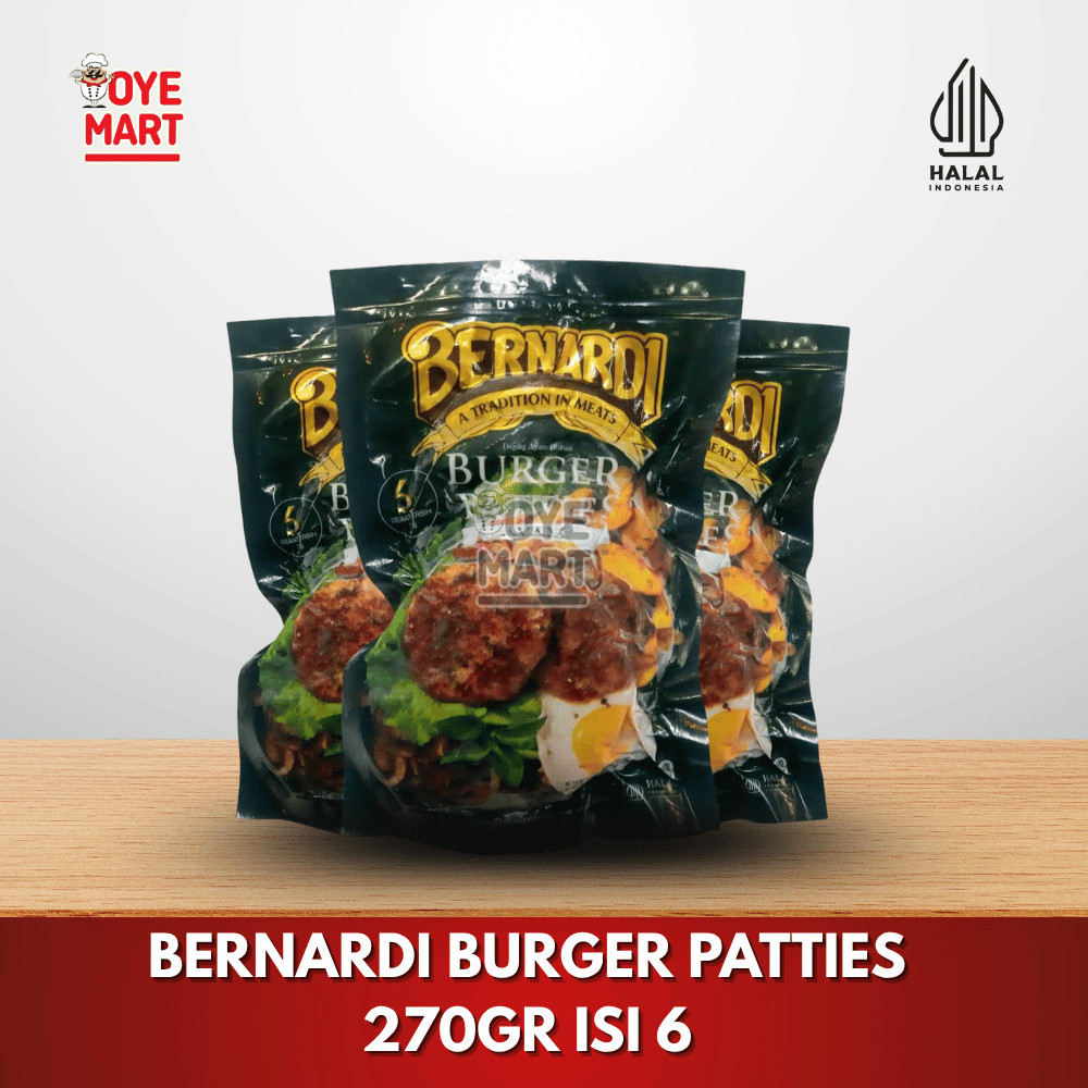 

BERNARDI BURGER PATTIES 270GR ISI 6/BURGER DAGING SAPI