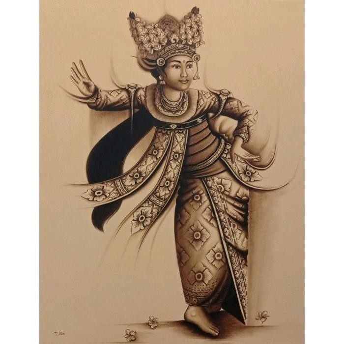 Lukisan penari legong Bali - -, -