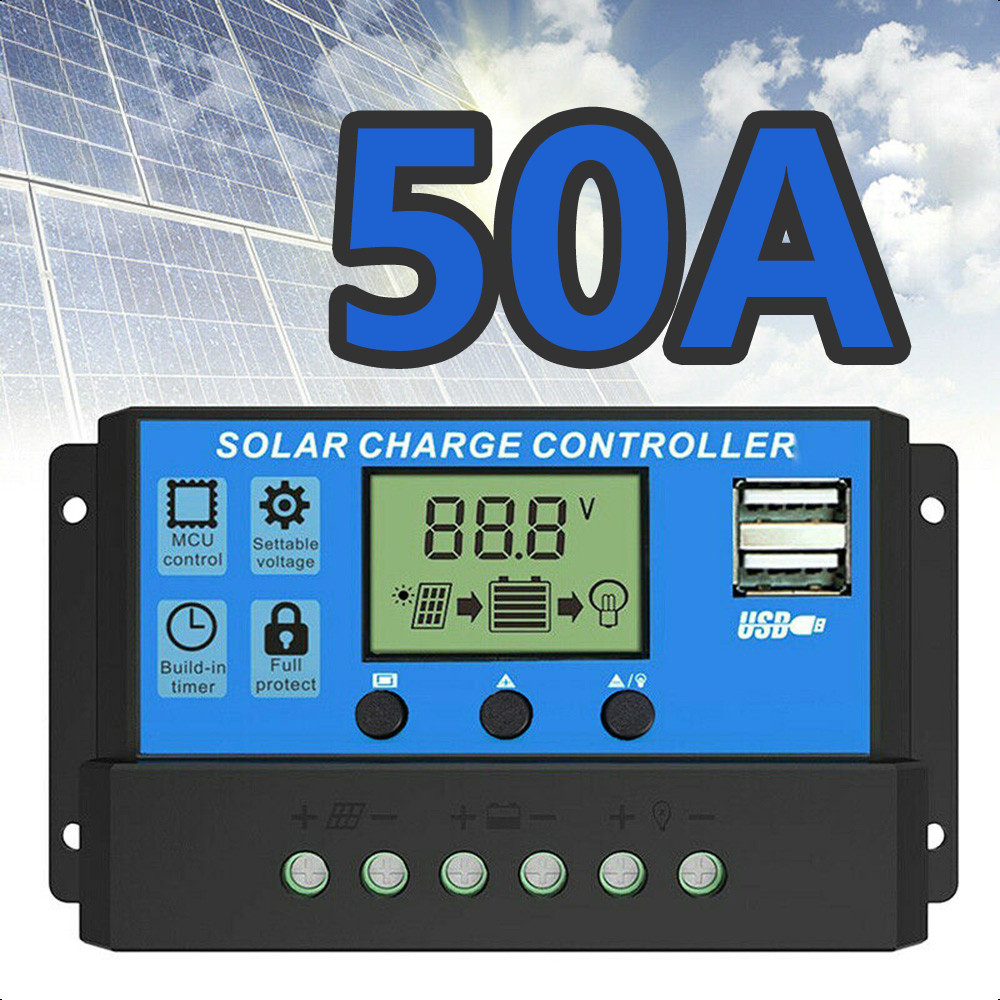【NEW///】Solar Charge Controller LCD LED Display Solar PWM 12V/24V 50A 60A USB Panel Surya Charge Cel