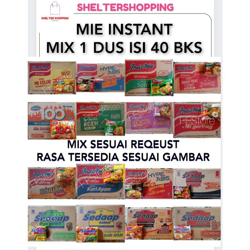 

(INSTANT & SAMEDAY) Indomie Mie Instant Khusus Mix 1 Dus isi 40 Bks