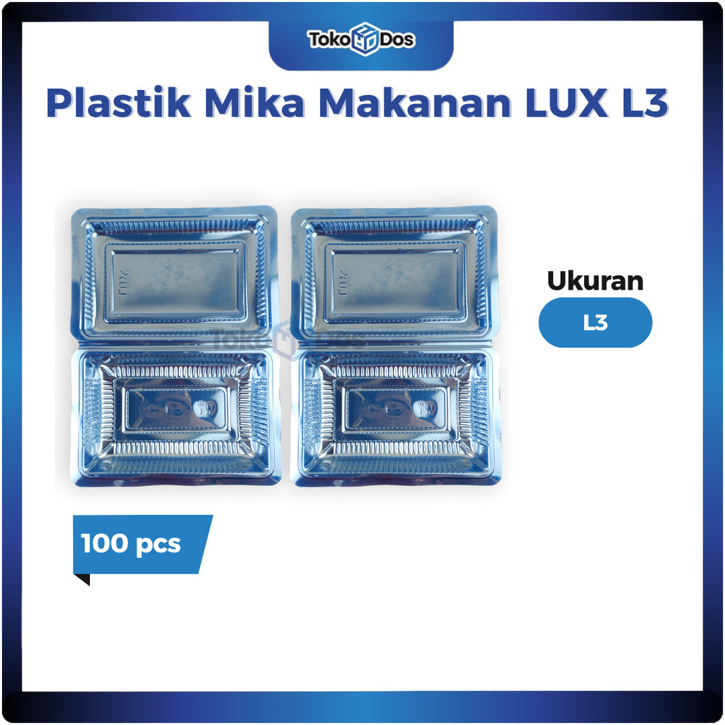 (100 pcs) Mika Plastik Kue / Mika Makanan Kemasan Bening Ukuran L3