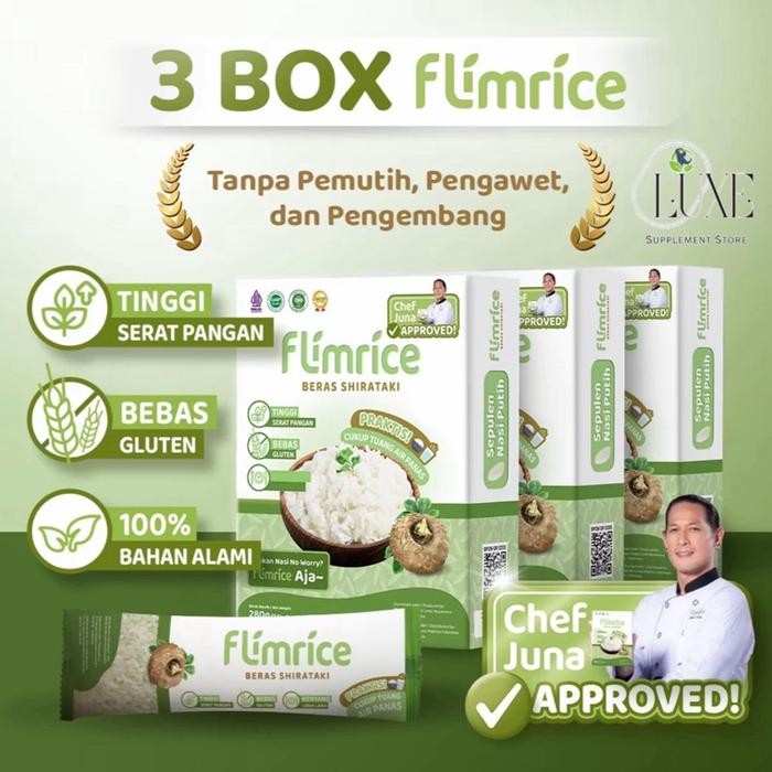 

BUNDLING 3 BOX FLIMRICE Nasi Shirataki Flimty Pandan HALAL BPOM Beras Porang