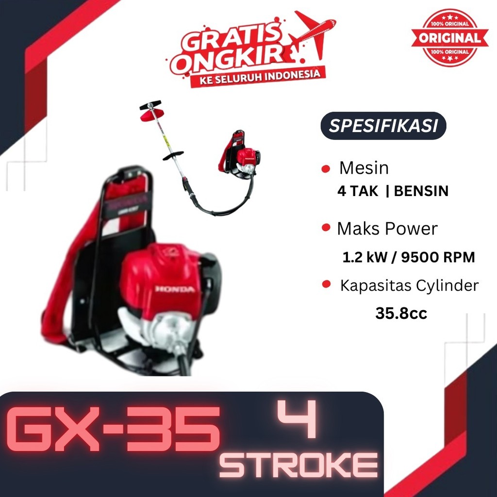 Hanya MESIN saja Mesin potong rumput honda 4 tak GX35 / brush cutter honda gx 35 4tak 4stroke 4 stro