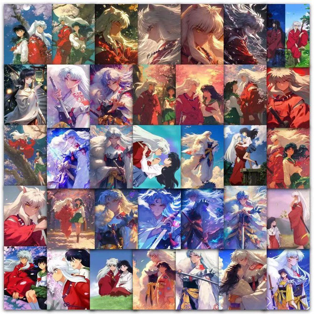 

10/30/60pcs Kikyo Sesshoumaru Inuyasha Stickers Higurashi Kagome Anime Sticker Aesthetics Notebook Laptop Phone Decal Waterproof