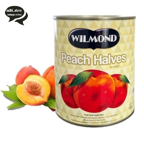 

New Arrival Wilmond peach halves in syrup Buah persik dalam kaleng 825gr