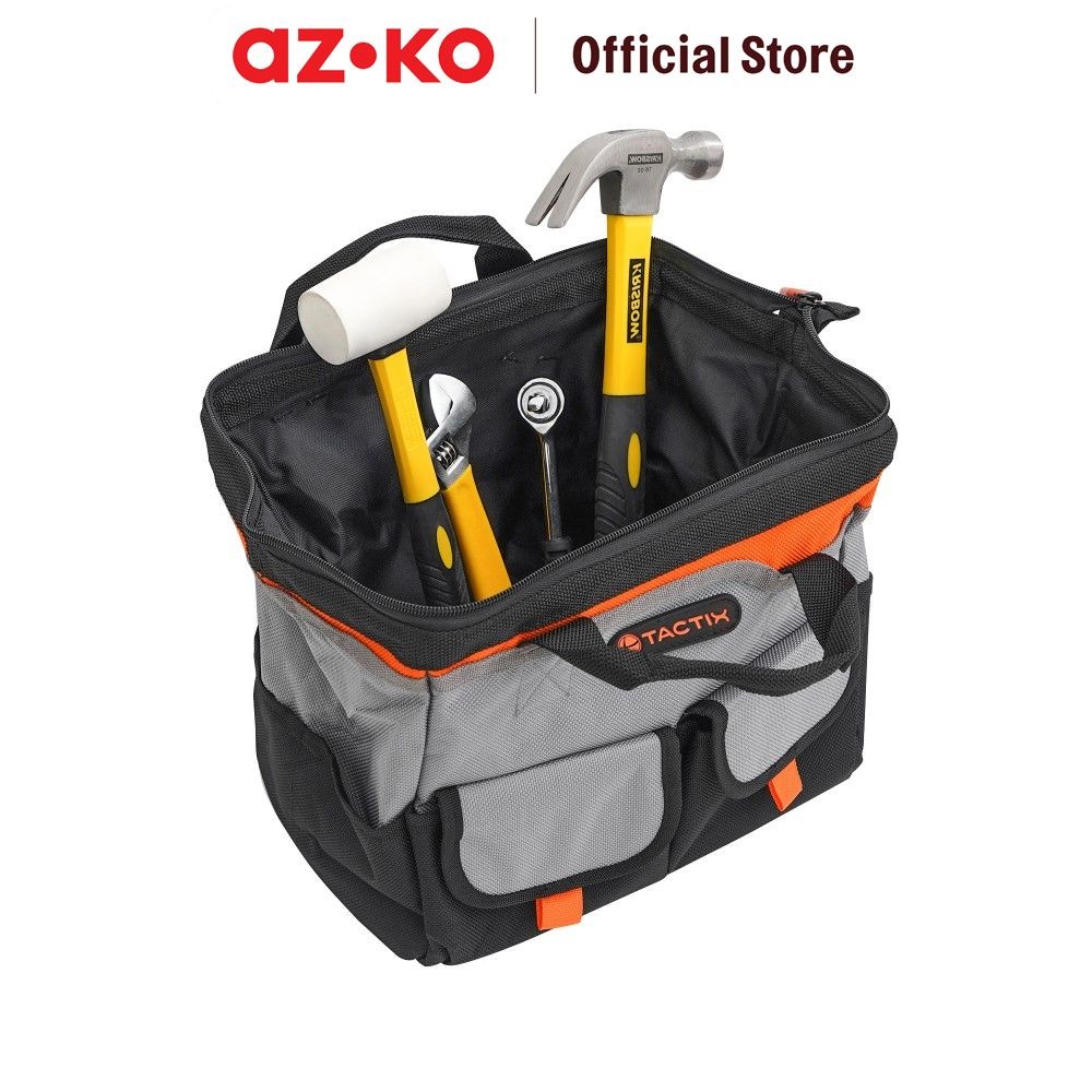 AZKO Tactix Tas Perkakas 30 cm Toolbox Tempat Peralatan Bengkel Organizer Alat Pertukangan Wadah Per