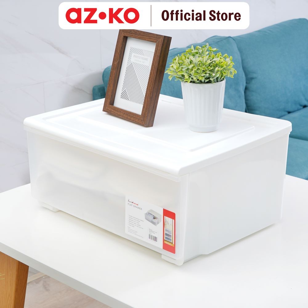 AZKO Stora Kotak Penyimpanan Flat Container Box Kotak Serbaguna Wadah Simpan Storage Box