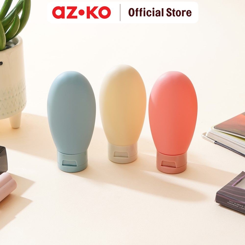 AZKO Ataru Set 3 Pcs Botol Cairan Travel Travel Bottle Wadah Sabun Sampo Lotion Praktis Serbaguna Pe