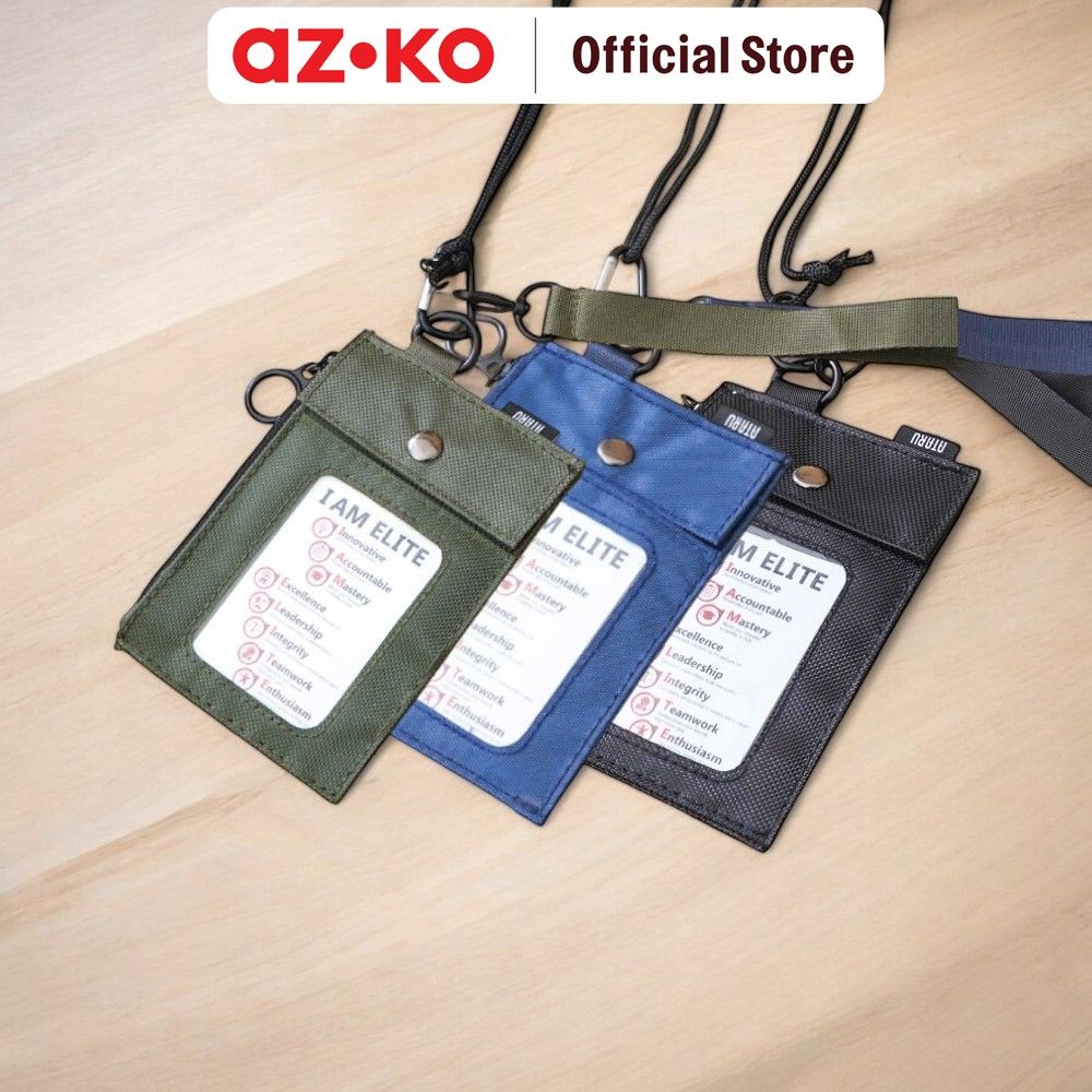 

AZKO Ataru Dompet Kartu Slim Dengan Strap Lanyard Tanda Pengenal Serbaguna Tali Leher Dengan Pelindung Kartu Id Name Tag Wallet