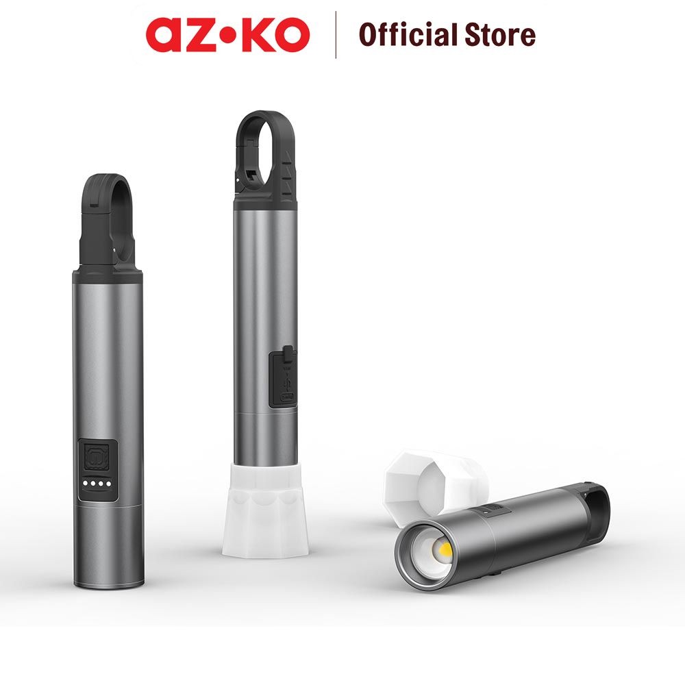 AZKO Powerlite Senter Dengan Powerbank Rechargeable 500 Lumens Flashlight Emergency Lamp Lampu Campi