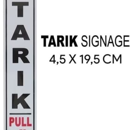 

JUAL LABEL SIGN SEMI PLAT 4.5X19.5CM TARIK
