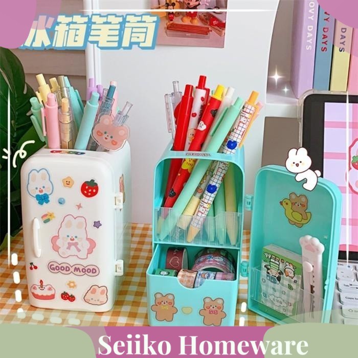 

(Seiko) ST9865 Kotak Penyimpanan Kulkas Aesthetic FREE STICKER Tempat Pensil Organizer Stationery Desktop Pencil Holder Tempat Alat tulis