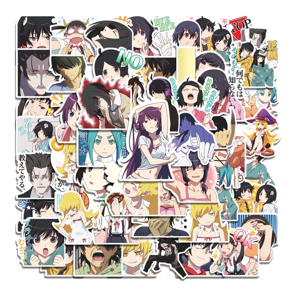 

COD 50 Pcs Stiker Nisemonogatari Lucu Anti Air Untuk Dekorasi Notebook Sepeda Skateboard Handphone DIY