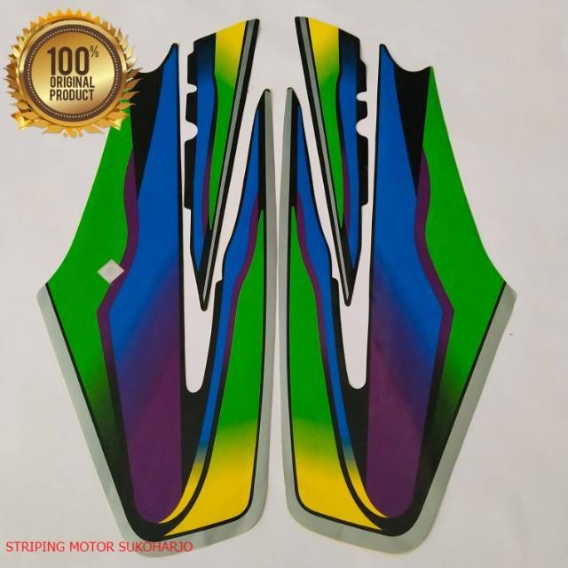 (ORI) striping list body stiker yamaha rx king 1999 full set silver  kualitas original