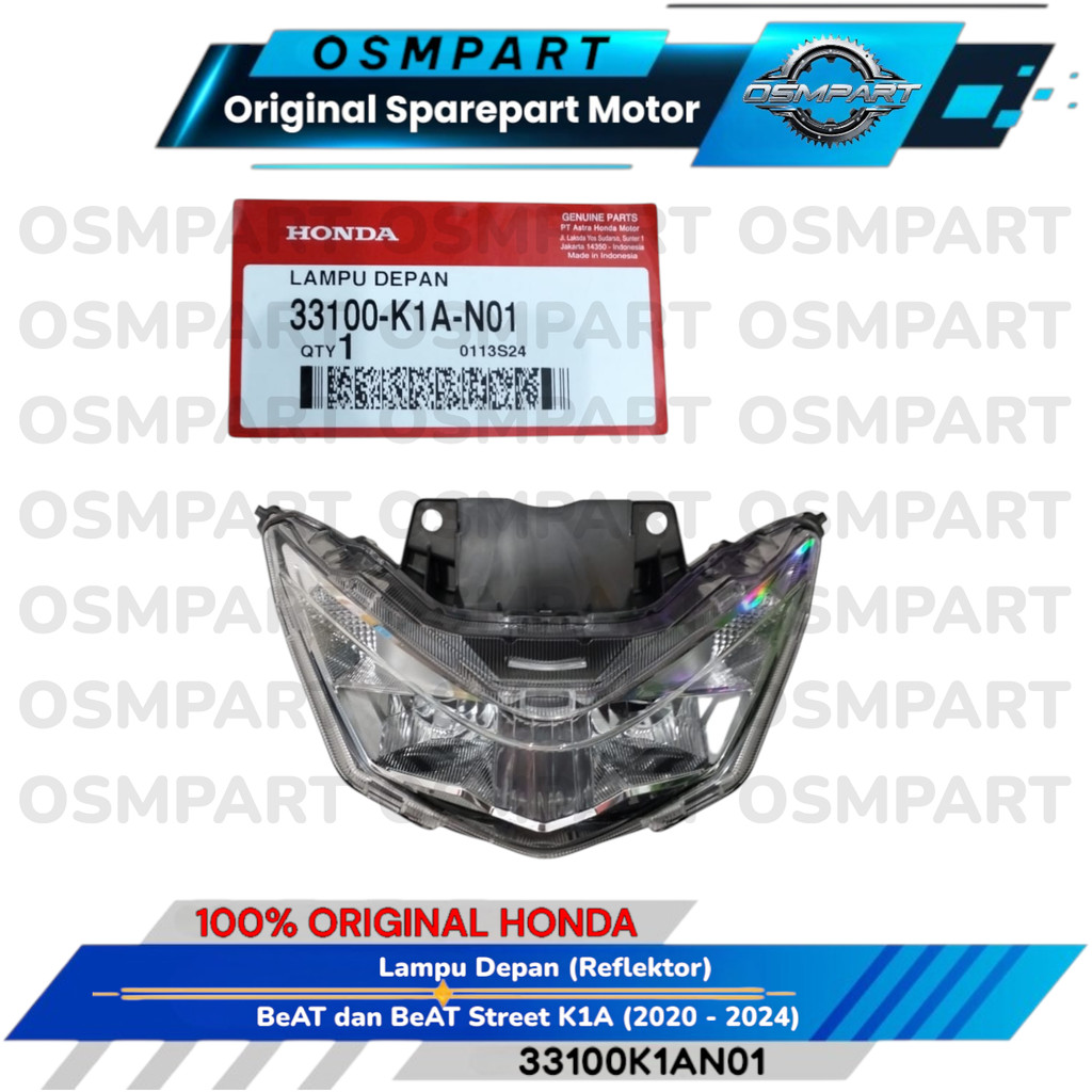 REFLEKTOR LAMPU DEPAN MOTOR BEAT STREET LED 2020 BEAT DELUXE HONDA ORIGINAL 33100K1AN01