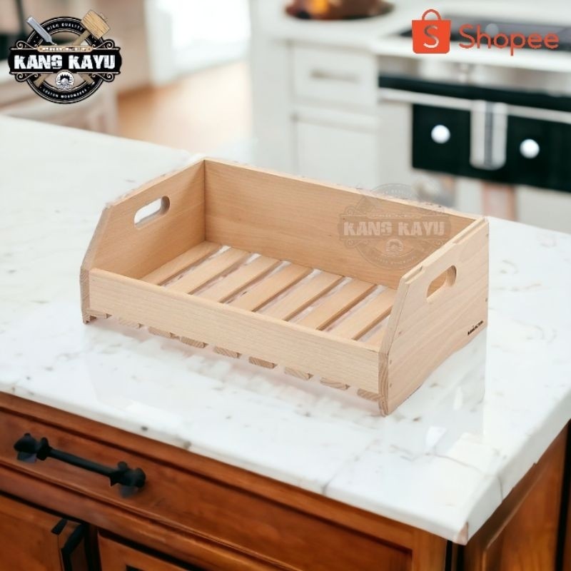 Storage box fruits kotak kayu keranjang buah nampan multifungsi
