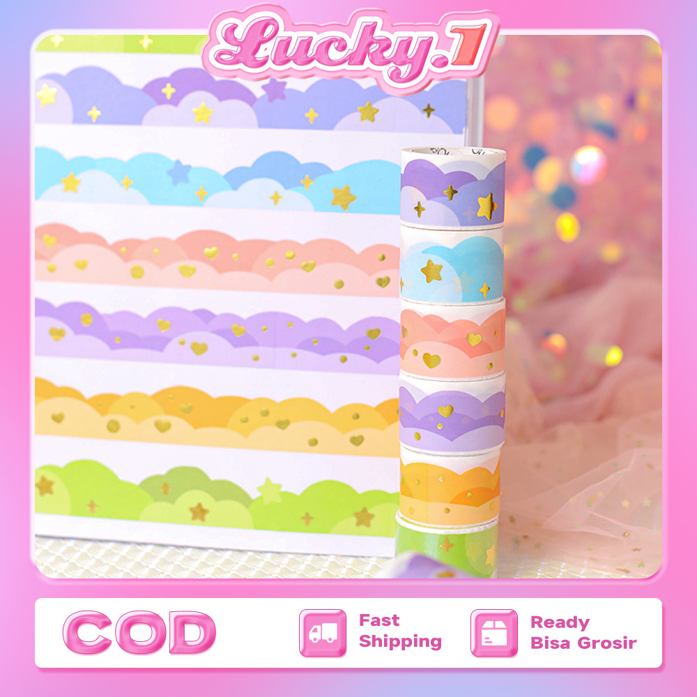 

1Pcs Washi Tape Cloud Series / Dekorasi Motif DIY Scrapbook Journal Selotip Buku Karakter Journal