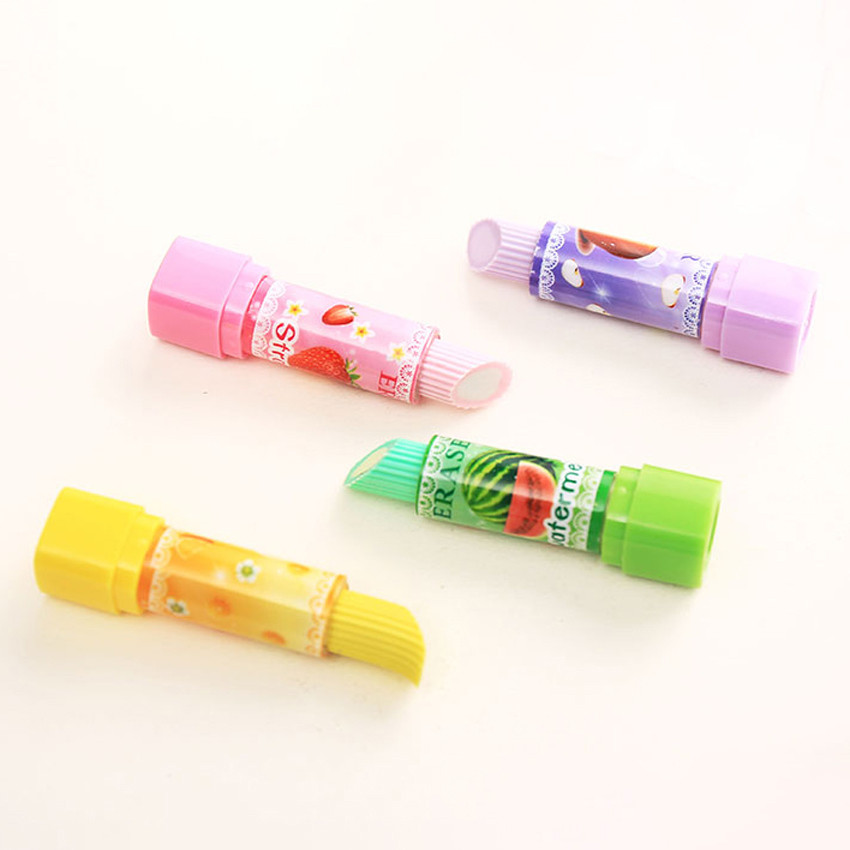 

Lipstick Shape Eraser Girl Student Stationery Pencil Wiping Erasers School Office Supplies Kids Prize Gifts Studying Accessories