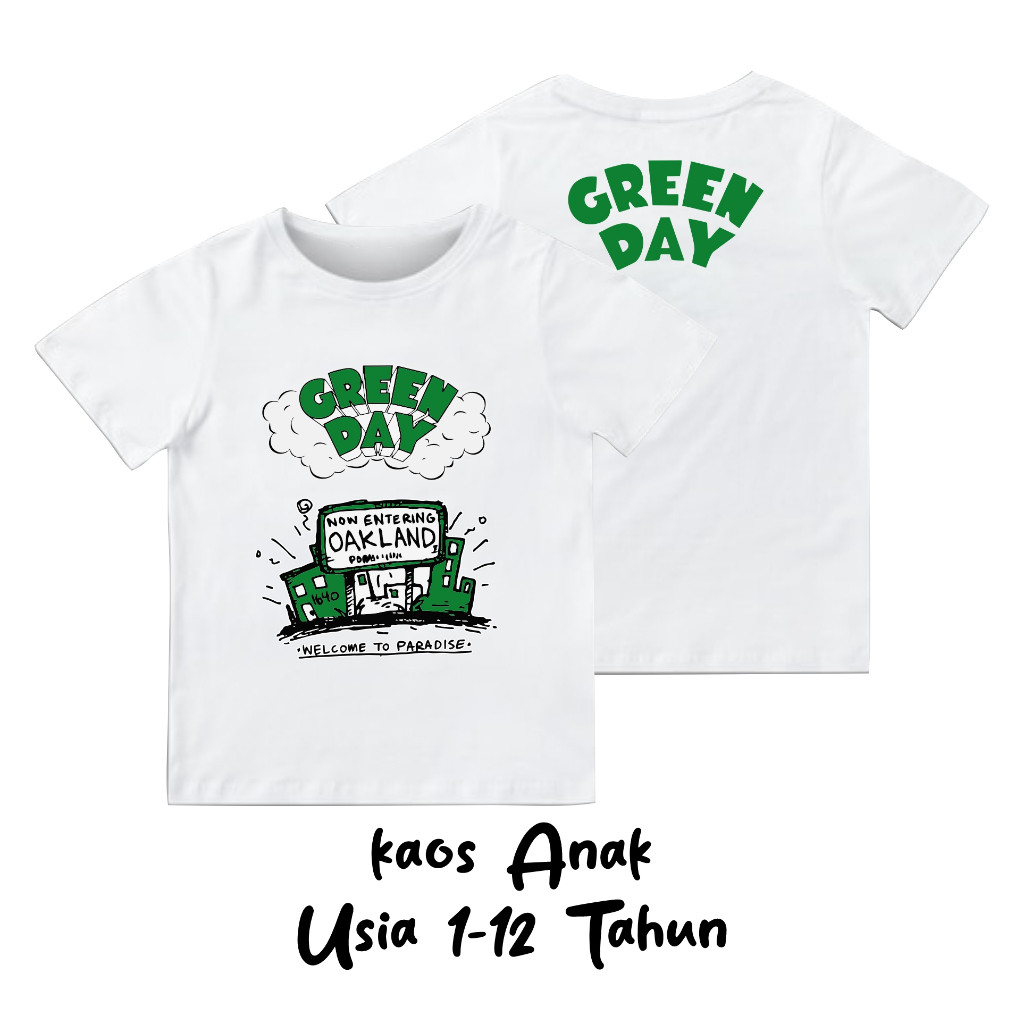 PARADISE KIDS Kaos anak Band / kaos anak laki - laki motif GREENDAY PARADISE cotton combed