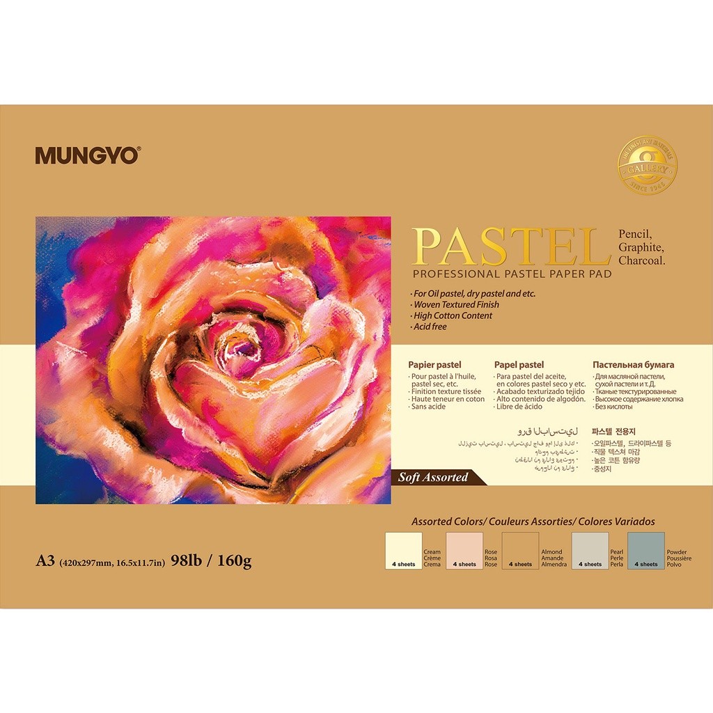 

Gramedia Surabaya - Mungyo Soft Color Pastel Paper PAD 160 GSM Soft A3 /MPPP-A3S