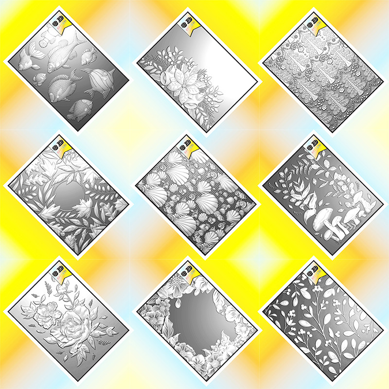 

New 3d Embossed Folders Such As Fish, Flower Frames, Christmas Trees, Shells, And Easter Gemini Forest Leaf Bouquets - Used For