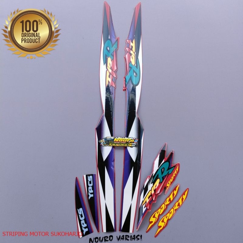 (ORI) striping yamaha fizr fiz r f1 zr 1997 1998 sporty merah  kualitas original