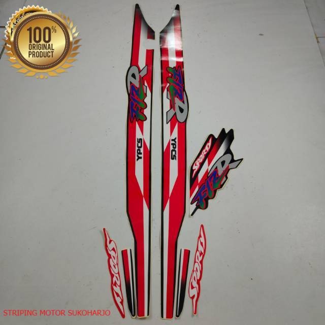 (ORI) striping yamaha fizr fiz r 1995 1996 sporty hitam merah  kualitas original