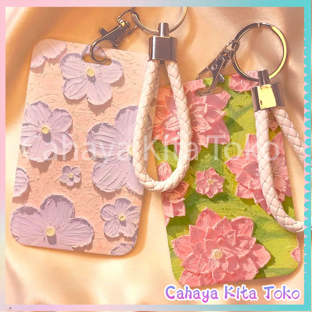 

ID CARD HOLDER/SARUNG KARTU/pesanan Hadiah Khusus/SUPPORT HARGA GROSIR/Bunga lukisan minyak