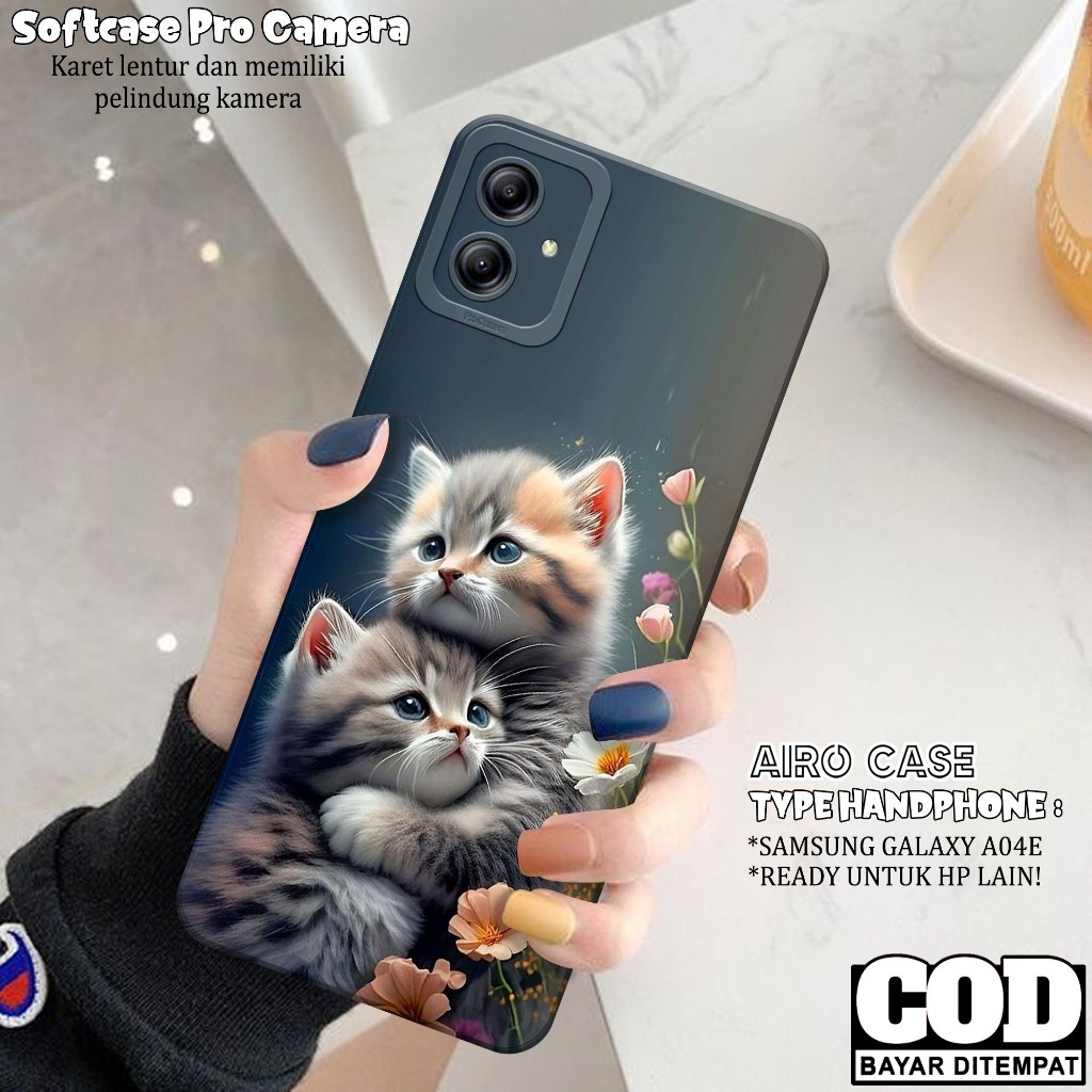 Case Samsung Galaxy A04E - Softcase Samsung Galaxy A04E - Fashion Case Kucing - Casing Samsung Galax