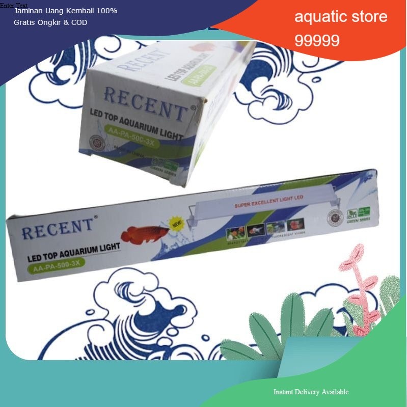 RECENT PA 500 lampu LED aquarium Lampung gantung aquarium 50/60cm 3xganti warna