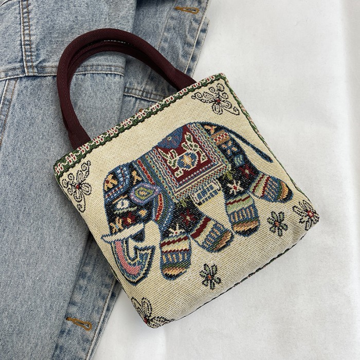 GROSIR Tas Totebag Kecil Makah Madinah & gajah Thailand Tas Jinjing Oleh Oleh Haji Umrah TFW 0268