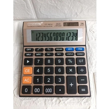 

Kalkulator CT6914 Extra BIG 14Digit - Kalkulator / Calculator GTTTZEN CT-6914 extra Besar