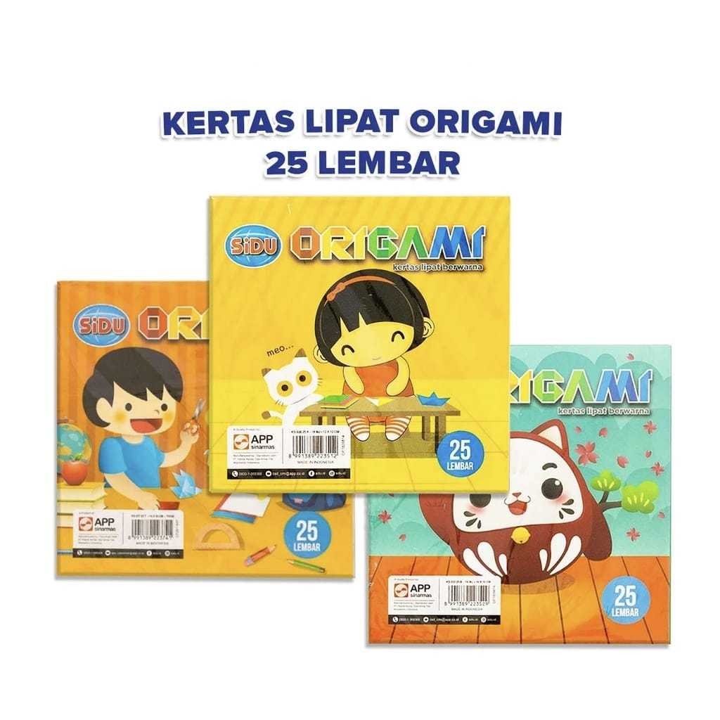 

LLC Kertas Lipat Warna Warni SIDU Kertas Origami Sinar Dunia Ukuran 12 14 16 Cm Per Pak Isi 25