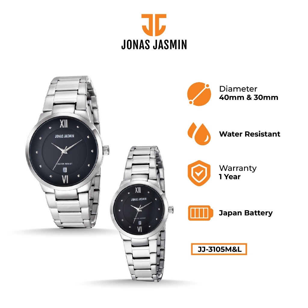 Jam Tangan Couple Analog Jonas Jasmin - JJ-3105 M/JJ-3105 L