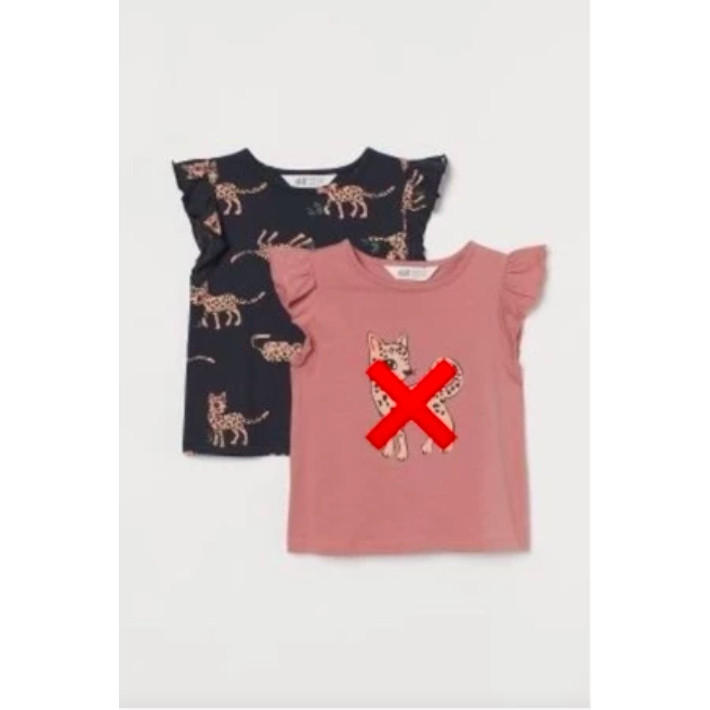 BAJU HM KAOS TSHIRT HNM BLACK ANIMALS ANAK PEREMPUAN