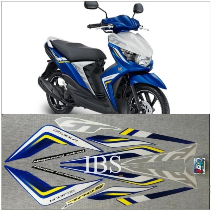 STRIPING MIO SOUL GT BIRU 2014 STIKER ORI YAMAHA POLET