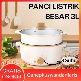 AY Panci Listrik Multifungsi 3 In 1 Electric Anti Lengket Putih 3L - Ganepkuswandarilaris