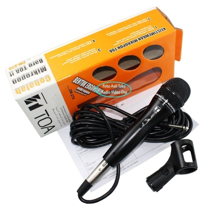 Mic Microphone Kabel TOA ZM-270 Mic Karaoke Suara Empuk Bagus Mik Mic Imam