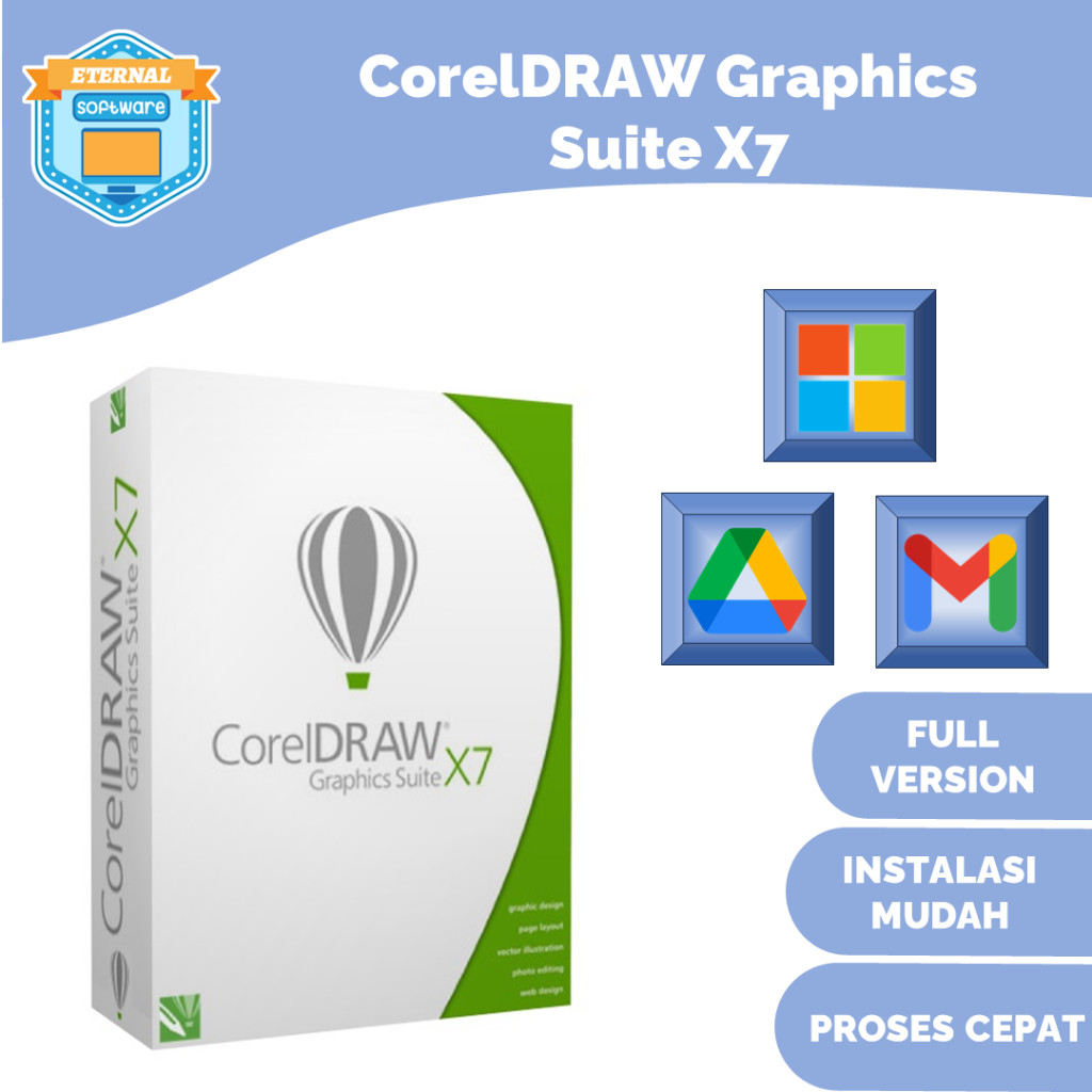 CORELDRAW X7 FULL VERSION | Software Windows Komputer Laptop Graphics Suite Vector Grafis CD